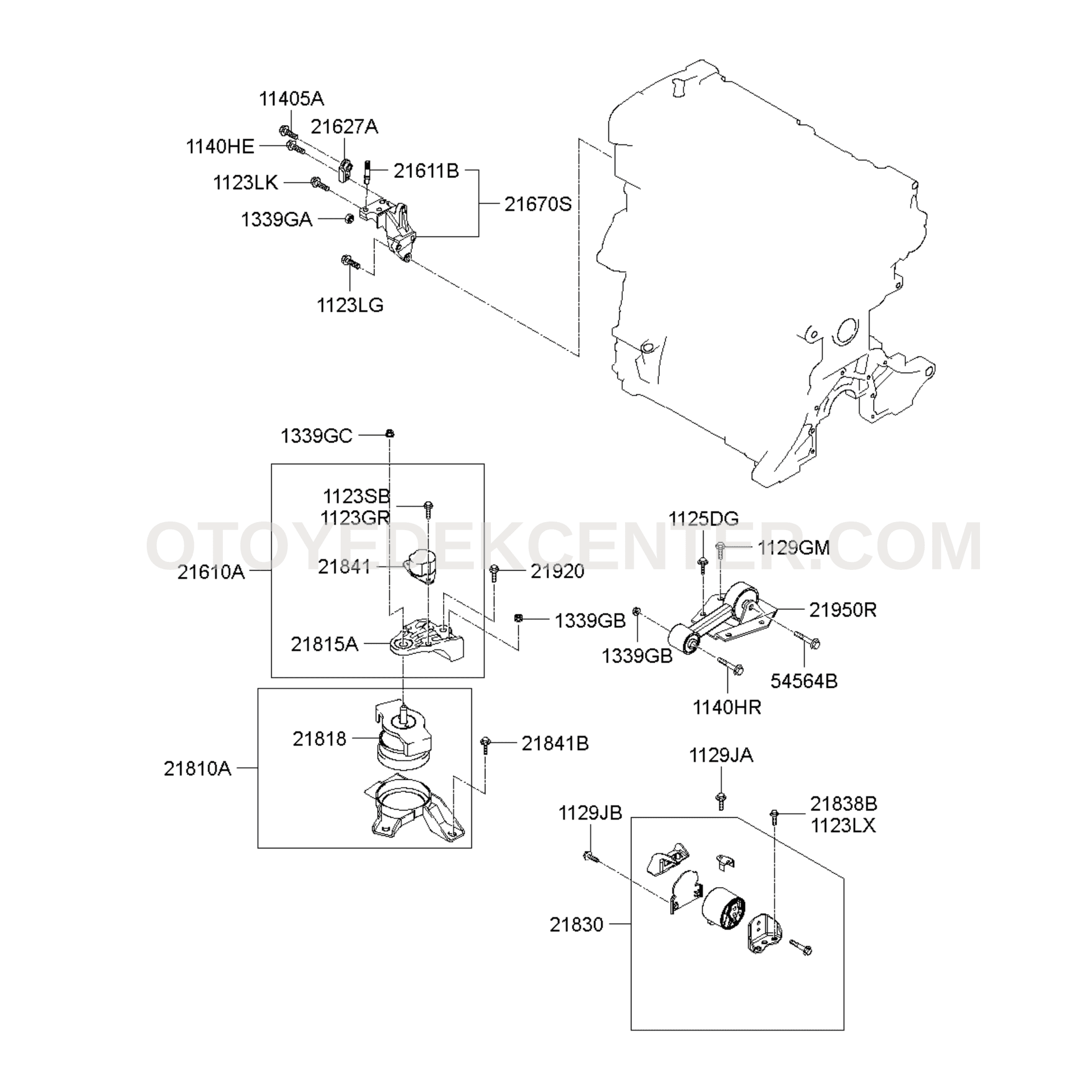 ARKA MOTOR TAKOZU | MOTOR KULAĞI BRAKETİ | 21950-1C800 küçük görsel 3