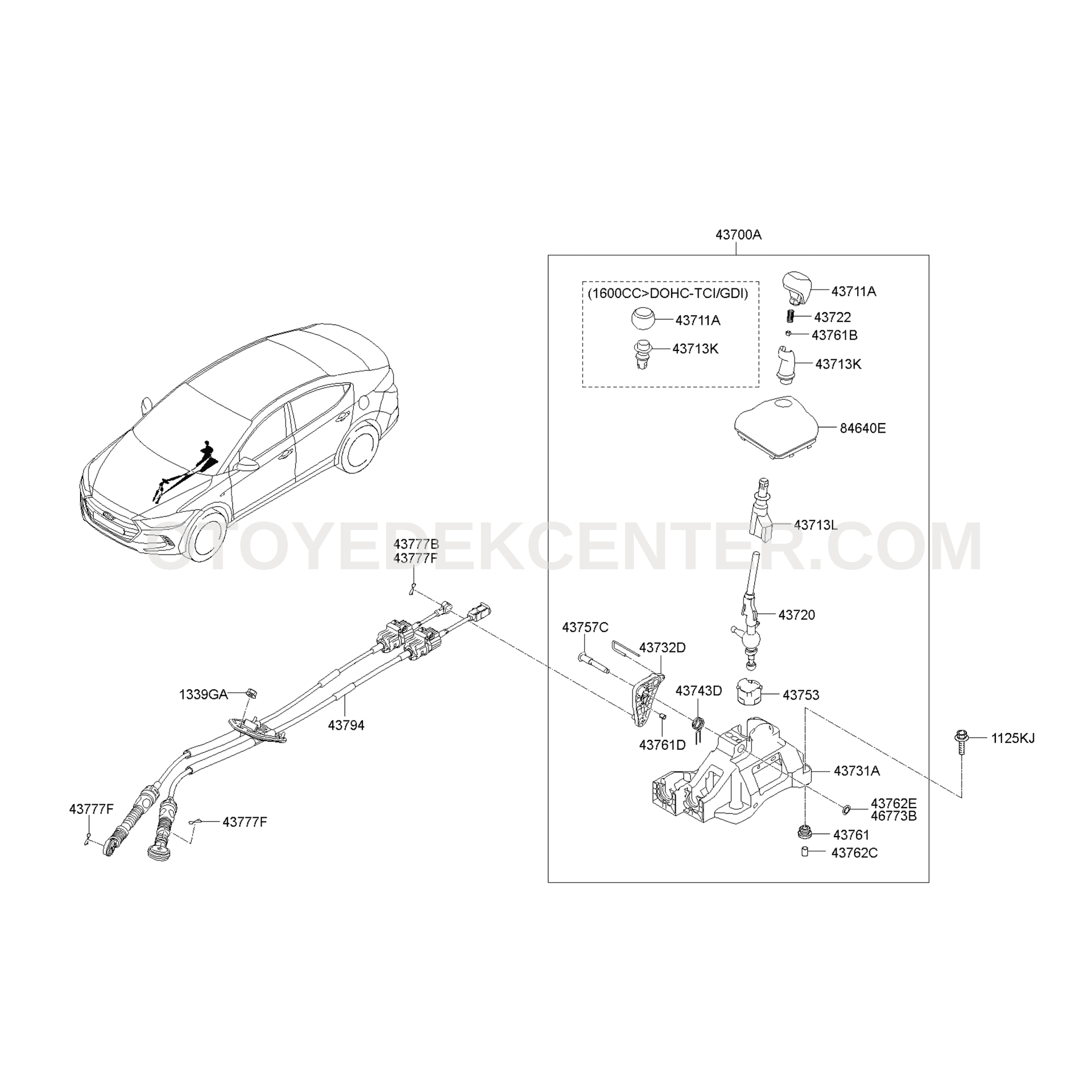 OTOMATİK ŞANZIMAN VİTES TELİ | 43794-F2100 — Görsel 3