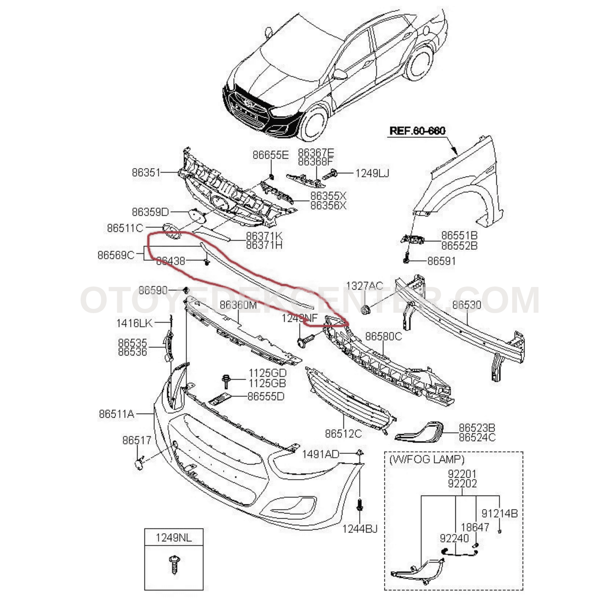 ÖN TAMPON CONTA ŞERİDİ | ÖN TAMPON SIZDIRMAZLIK ŞERİDİ | KAPUT FİTİLİ | 86357-1R000 — Görsel 4